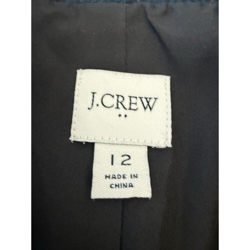 J.Crew Women’s Plaid Blazer Jacket Size 12 Wool Blend Green Tartan Gold Buttons - Picture 8 of 16